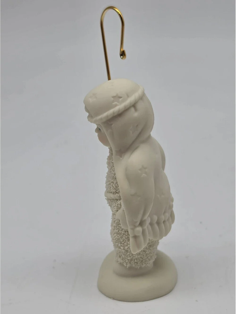 Vintage Ceramic Shepherd Figurine with Gold Staff